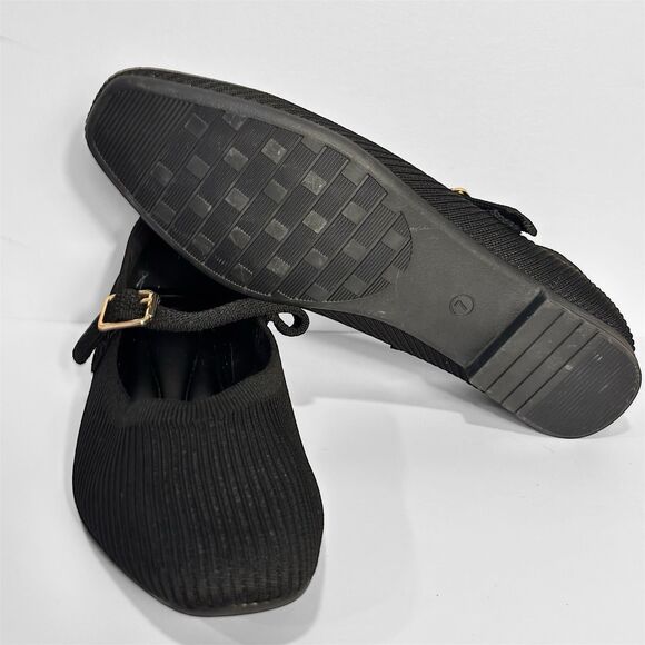 Womens Flats buckle Dressy Ballet Flats Casual Office Work Black Size 7 - Picture 2 of 7
